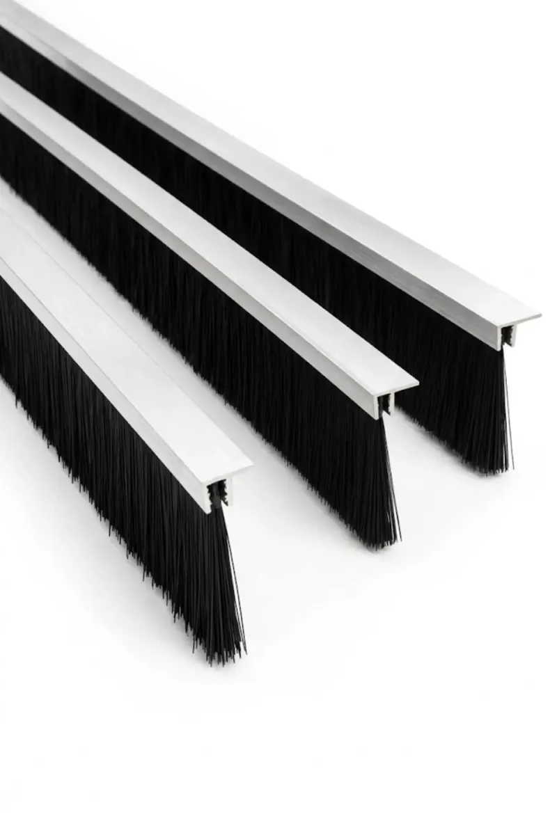 F tipi alüminyum kapı altı fırçası, 100 cm uzunluk ve 100 mm kıl boyu, 3’lü paket