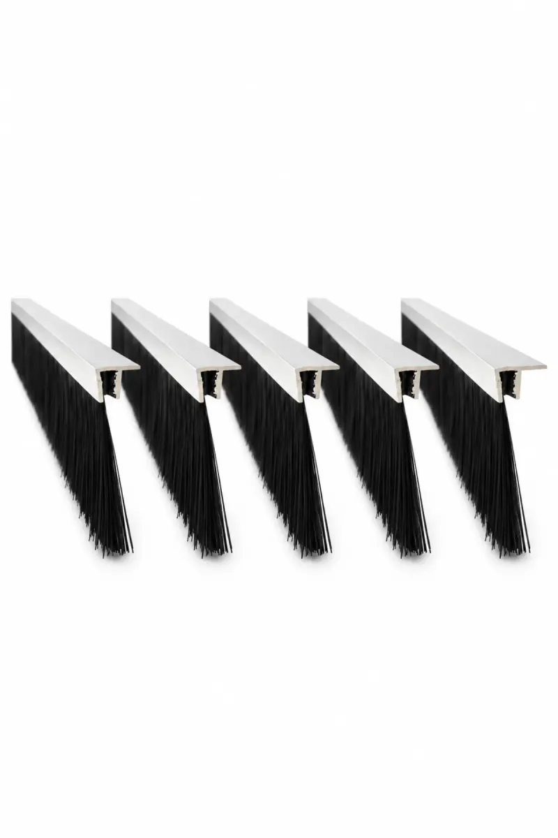 F tipi alüminyum kapı altı fırçası, 100 cm uzunluk ve 100 mm kıl boyu, 5’li paket