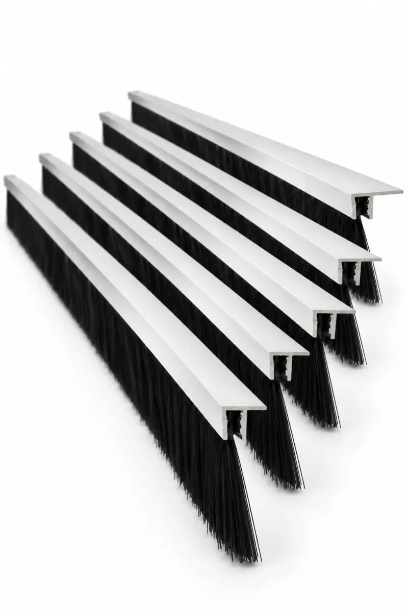 F tipi alüminyum kapı altı fırçası, 100 cm uzunluk ve 60 mm kıl boyu, 5’li paket