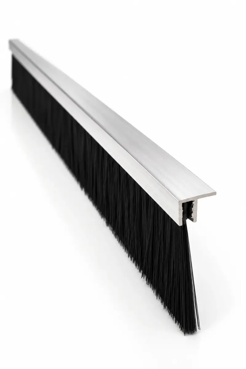 100 cm F tipi alüminyum kapı altı fırçası, 80 mm kıl boyu