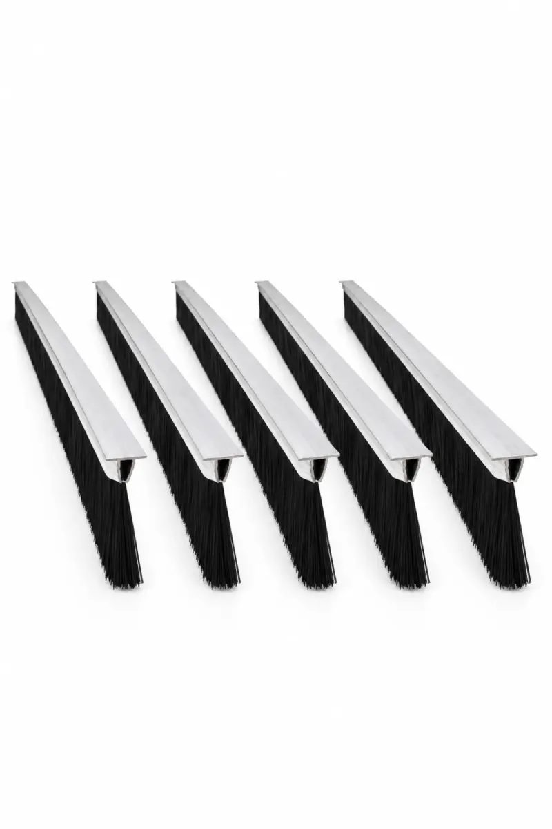 T tipi alüminyum kapı altı fırçası, 100 cm uzunluk ve 60 mm kıl boyu, 5’li paket