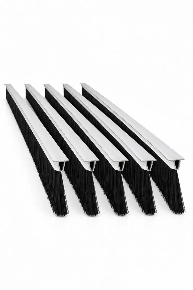 T tipi alüminyum kapı altı fırçası, 100 cm uzunluk ve 80 mm kıl boyu, 5’li paket