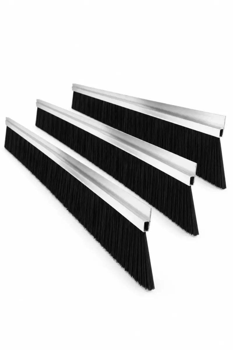h tipi alüminyum kapı altı fırçası, 100 cm uzunluk ve 80 mm kıl boyu, 3’lü paket