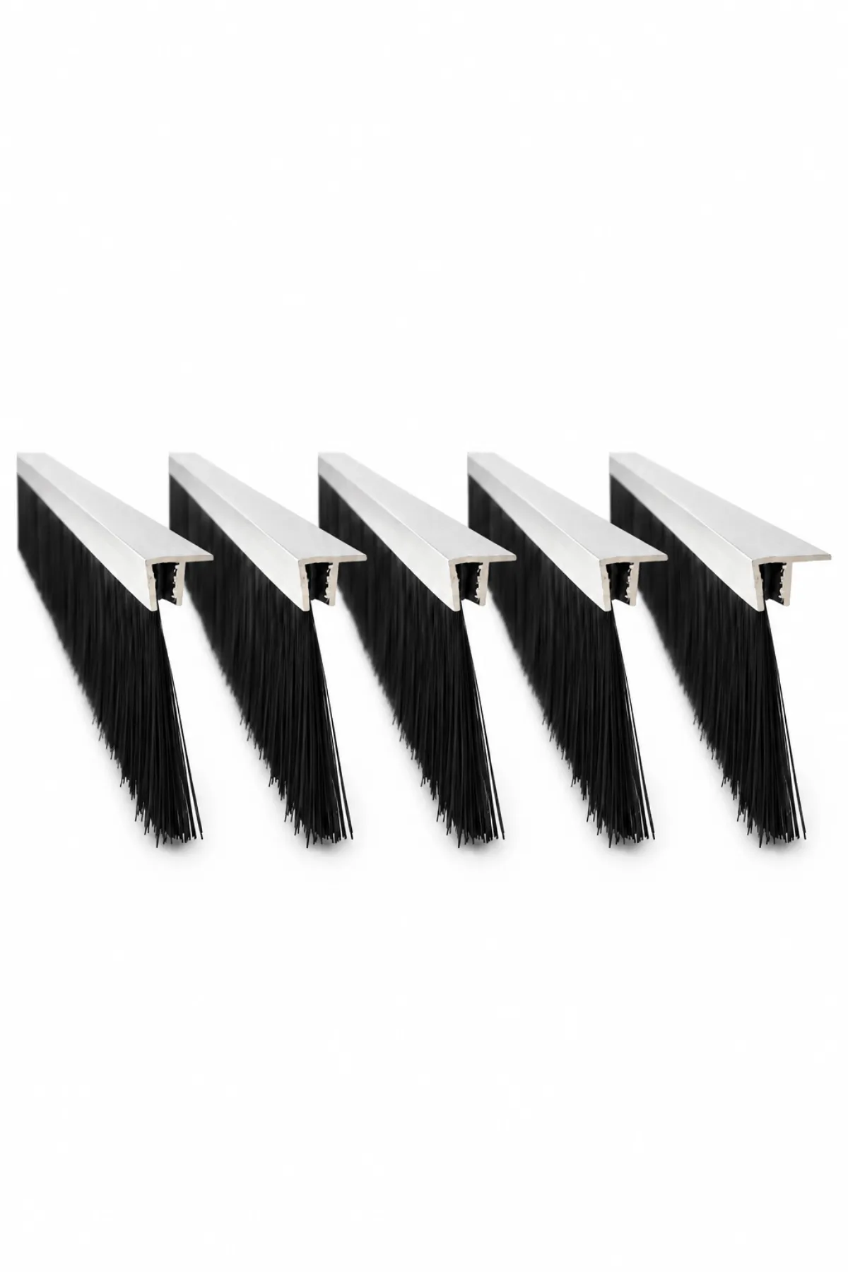 aluminyum-F-tipi-5-li-100cm-100mm-01 F tipi alüminyum kapı altı fırçası, 100 cm uzunluk ve 100 mm kıl boyu, 5’li paket