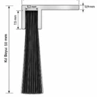 Alüminyum F Tipi Kapı Altı Fırçası 100 cm 50 mm Kıl Boyu 5'li Paket 3 100 cm F tipi alüminyum kapı altı fırçası, 50 mm kıl boyu