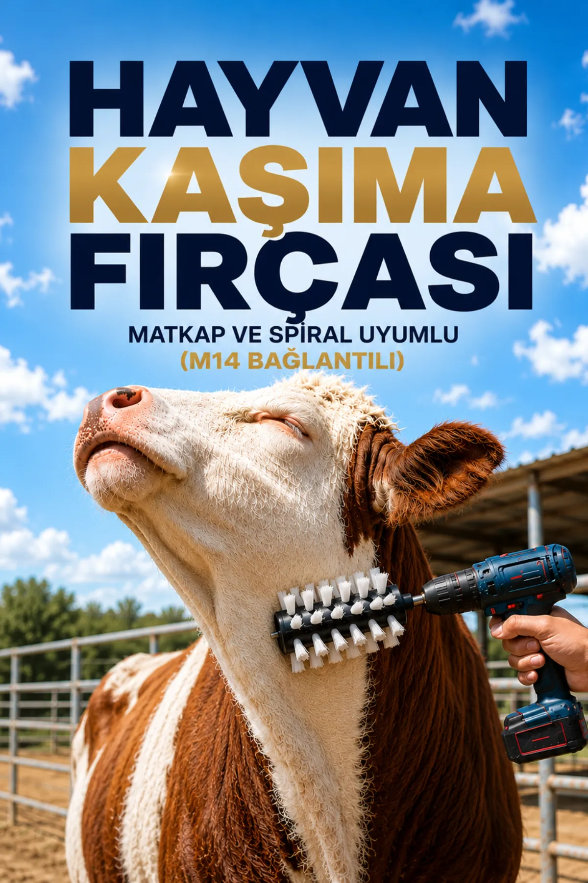 Büyükbaş hayvan kaşağı fırçası